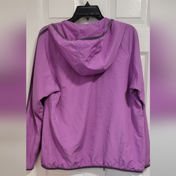 Adidas Jacket Medium Light Purple & Gray Classic Windbreaker - Picture 2 of 11